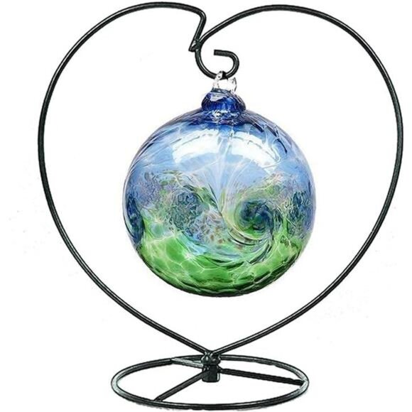 Black Heart Iron Ornament Display Stand Hanging Air Plant Terrarium Holder - Picture 1 of 7